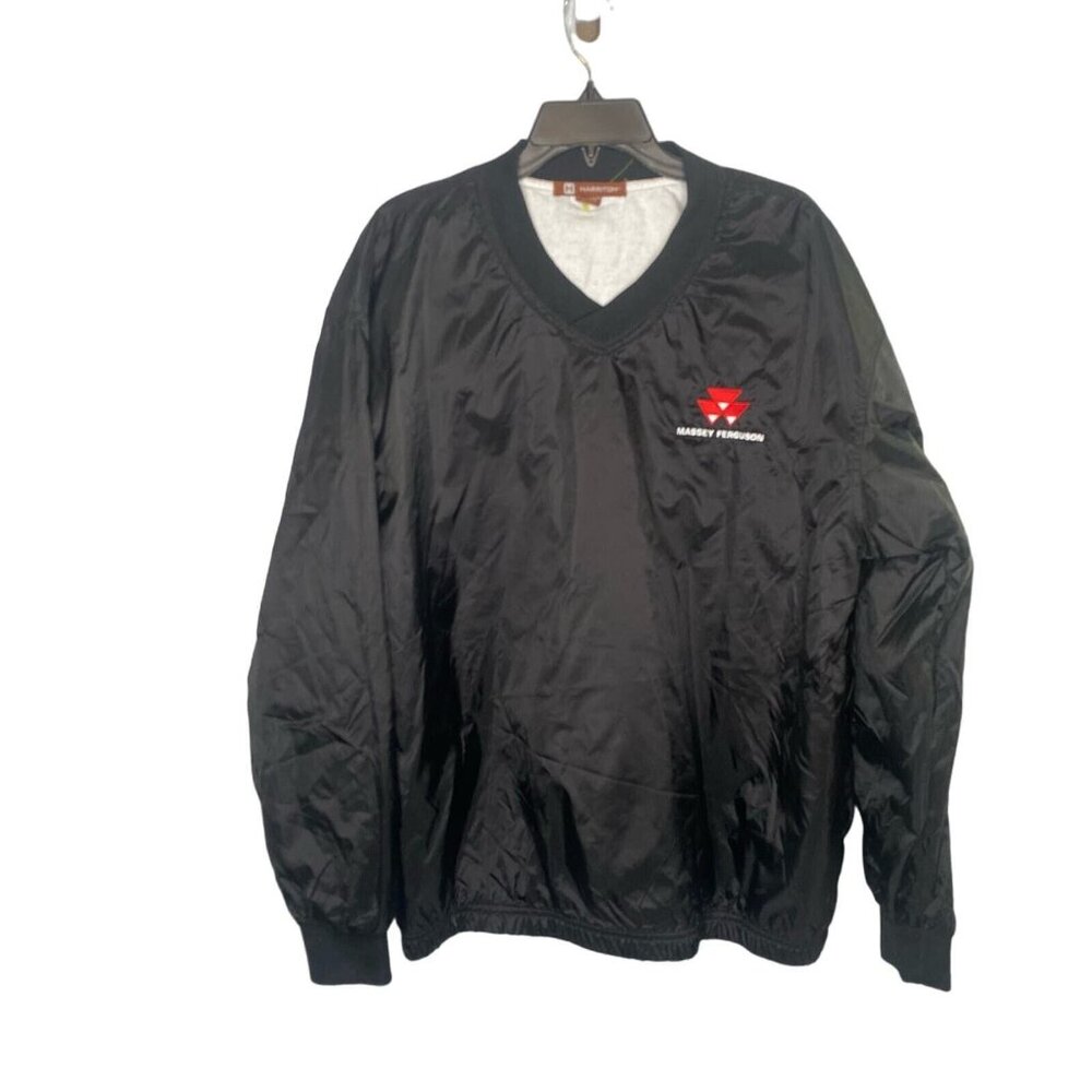 Harriton Massey Ferguson Pullover Windbreaker Men’s Size XL Black Tractor